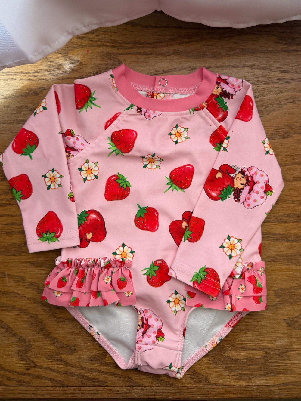 Pink Strawberry Shortcake Print Swim Suit 3-6 Month